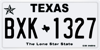 TX license plate BXK1327