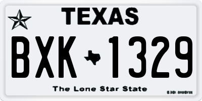 TX license plate BXK1329