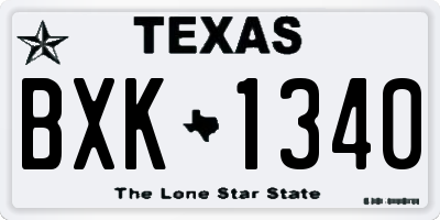 TX license plate BXK1340