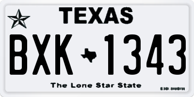 TX license plate BXK1343