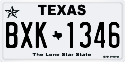 TX license plate BXK1346