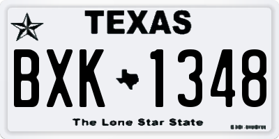 TX license plate BXK1348