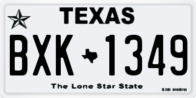 TX license plate BXK1349