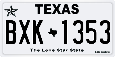 TX license plate BXK1353