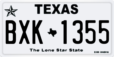 TX license plate BXK1355