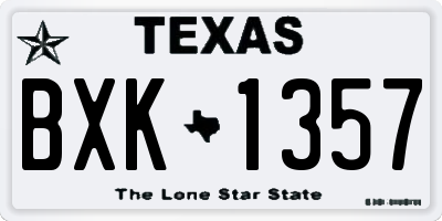 TX license plate BXK1357