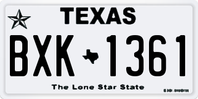 TX license plate BXK1361