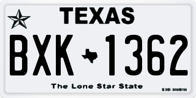 TX license plate BXK1362