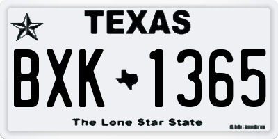 TX license plate BXK1365