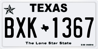 TX license plate BXK1367