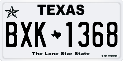 TX license plate BXK1368