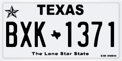 TX license plate BXK1371