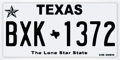 TX license plate BXK1372
