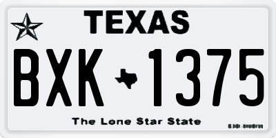 TX license plate BXK1375