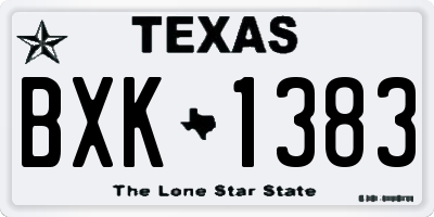 TX license plate BXK1383