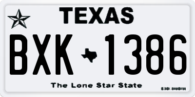 TX license plate BXK1386