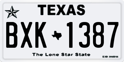 TX license plate BXK1387