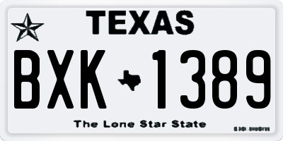 TX license plate BXK1389