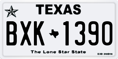 TX license plate BXK1390