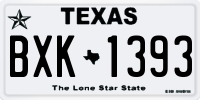 TX license plate BXK1393