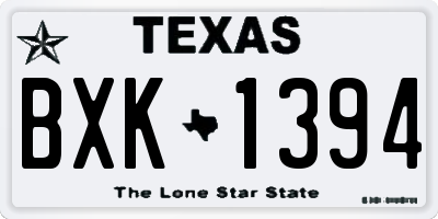 TX license plate BXK1394