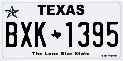TX license plate BXK1395