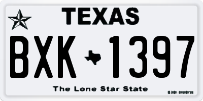 TX license plate BXK1397