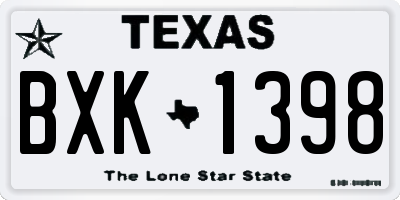 TX license plate BXK1398
