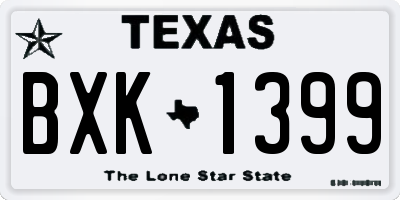 TX license plate BXK1399