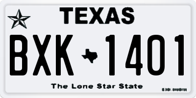 TX license plate BXK1401
