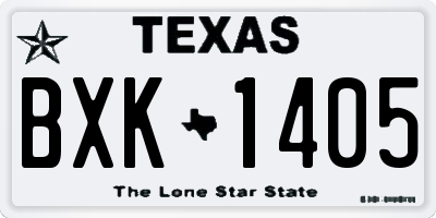 TX license plate BXK1405