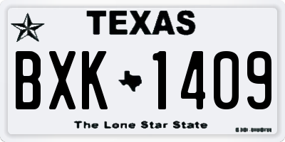 TX license plate BXK1409