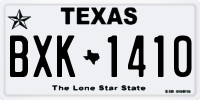 TX license plate BXK1410