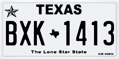 TX license plate BXK1413