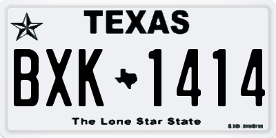 TX license plate BXK1414