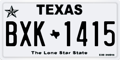 TX license plate BXK1415