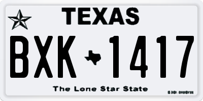 TX license plate BXK1417
