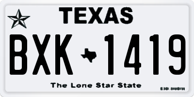 TX license plate BXK1419