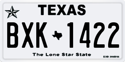 TX license plate BXK1422