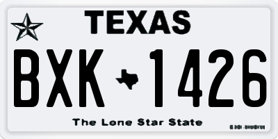 TX license plate BXK1426