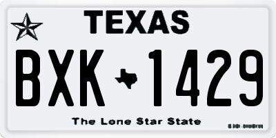 TX license plate BXK1429