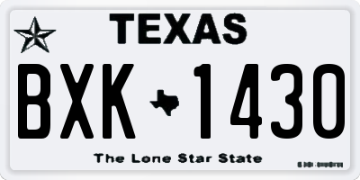 TX license plate BXK1430