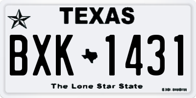 TX license plate BXK1431