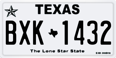 TX license plate BXK1432