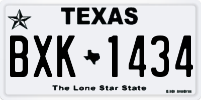 TX license plate BXK1434