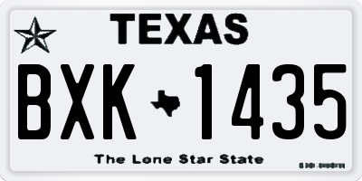 TX license plate BXK1435