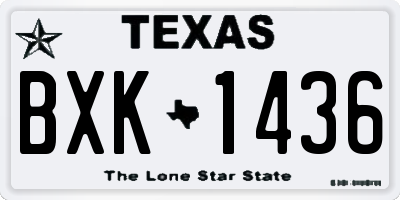TX license plate BXK1436