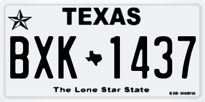 TX license plate BXK1437