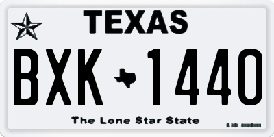 TX license plate BXK1440