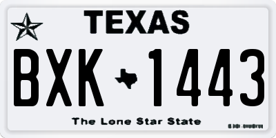 TX license plate BXK1443